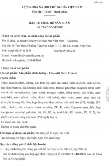 Sữa bột Sure Prevent Gold 900g