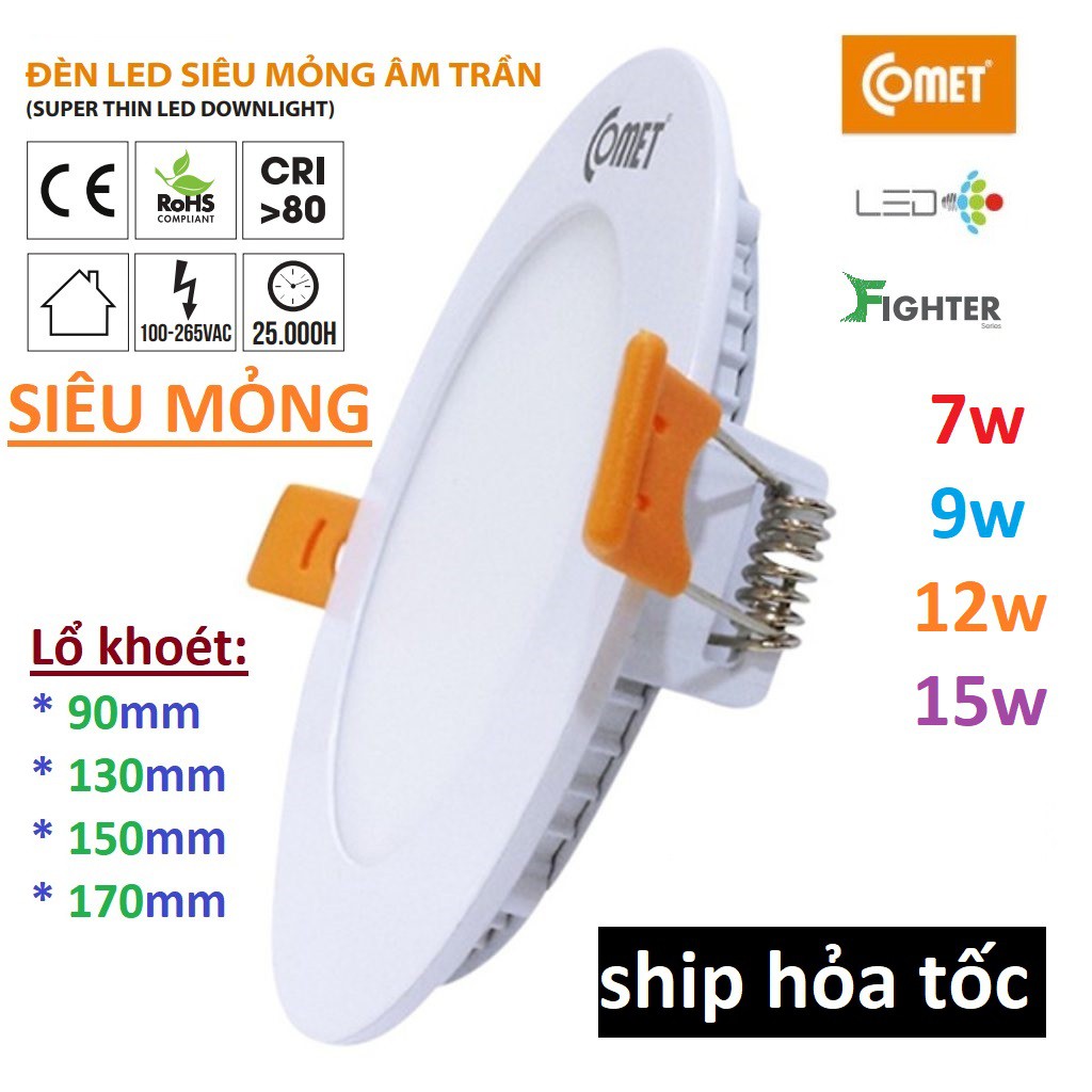 Đèn LED âm trần chính hãng cao cấp 🔸7w-9w-12w-15w-18w🔸BH 2 năm