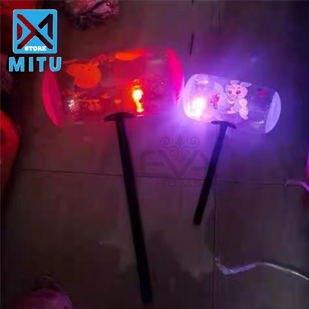 Đồ Chơi Bơm Hơi / Đồ Chơi Búa Tạ Hoạt Hình Đèn Phát Sáng Cán Tay Cầm Nhựa Lớn 70 Cm Vui Nhộn Sáng Tạoo