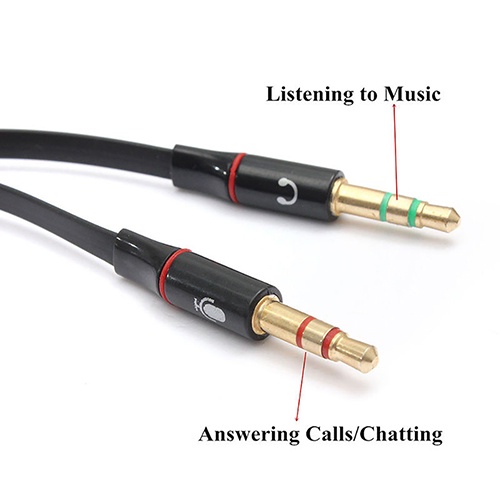 Cáp chia âm thanh tai nghe 3.5mm Audio Mic chữ Y từ Female sang 2 Male
