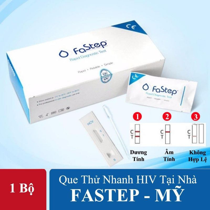 [Kín đáo khâu giao hàng]Bộ test HIV, Que test HIV Fastep- USA