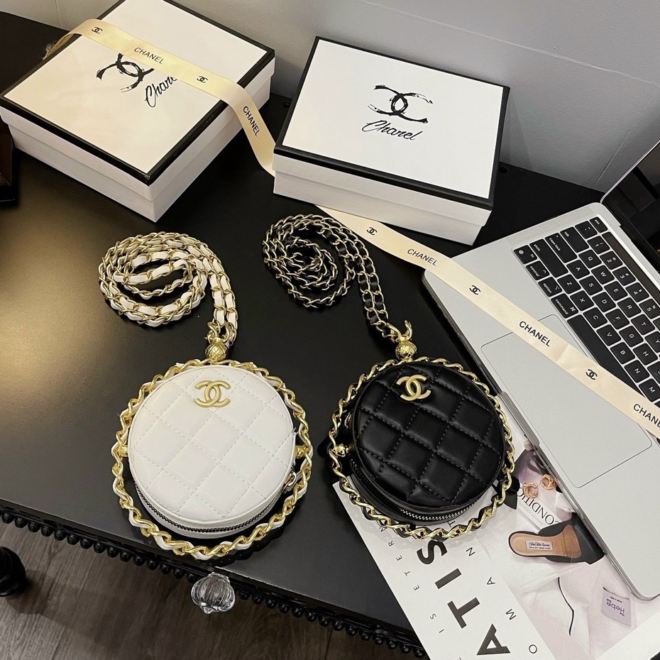 Túi đeo chéo NỮ, dây quai xích dáng tròn mới SiZe 16 Full boxx đầy đủ chuẩn loại 1
