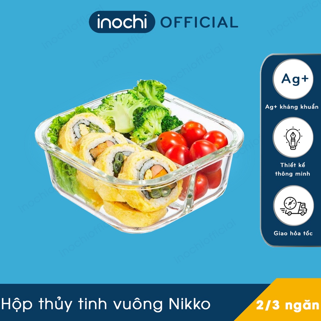 Mua Hộp thủy tinh vuông Nikko Inochi (2/3 ngăn) - Hộp thuỷ tinh đựng ...