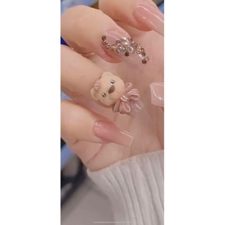 Gấu bột nơ trang trí móng siêu xinh ( giá 1 con)