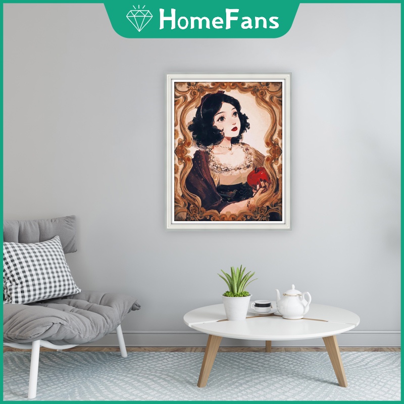 Bộ tranh đính đá 5D họa tiết công chúa hoạt hình độc đáo DIY 30 X40CM