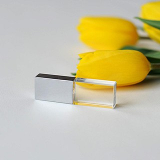 USB Pha lê đèn Led màu bạc 32G