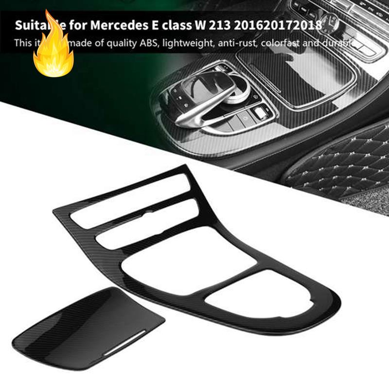 Viền trang trí bảng điều khiển trung tâm bằng sợi carbon cho Mercedes Benz E-Class W213 2015-2018
