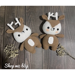 Thú bông len handmade đồ chơi cho bé, thú len tuần lộc Len milk Cotton