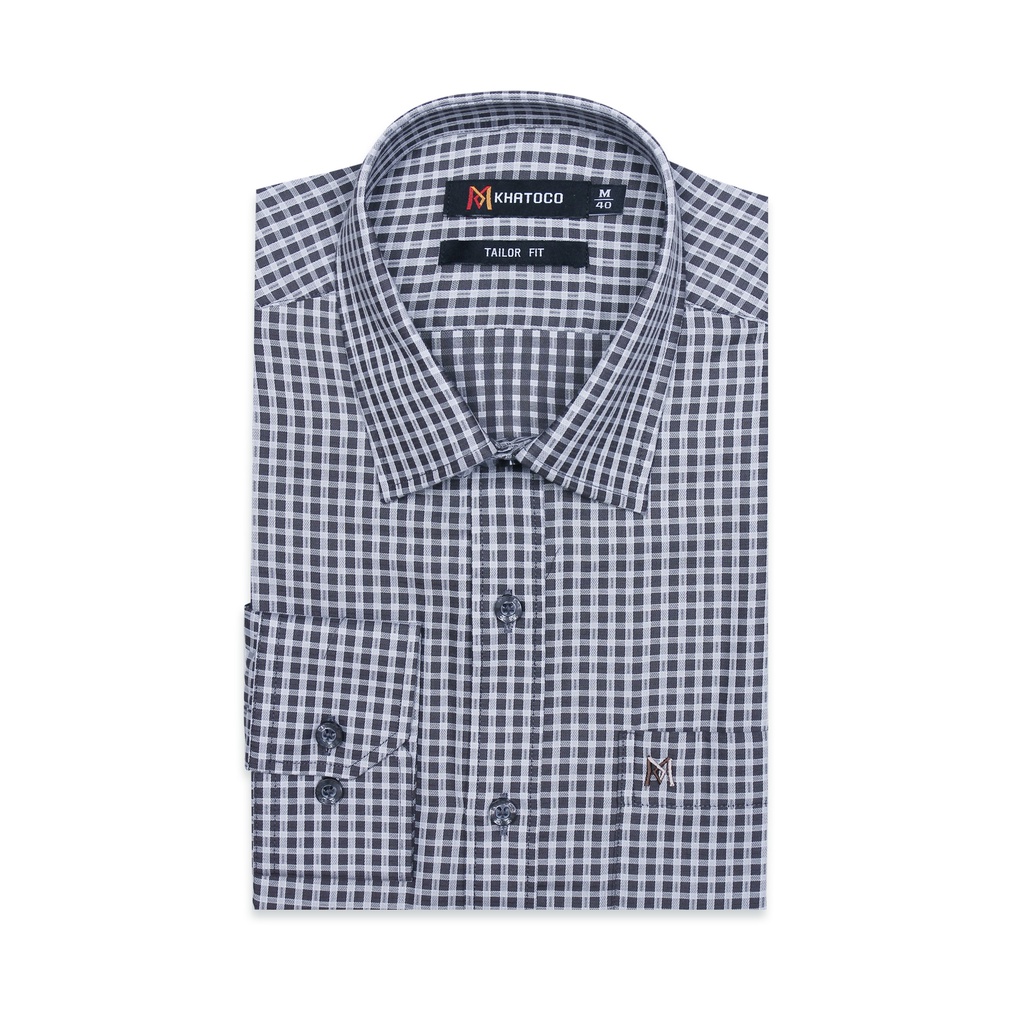Áo sơ mi nam Khatoco dài tay kẻ caro mã A1MD360T1-CNCR038-2003-D | BigBuy360 - bigbuy360.vn