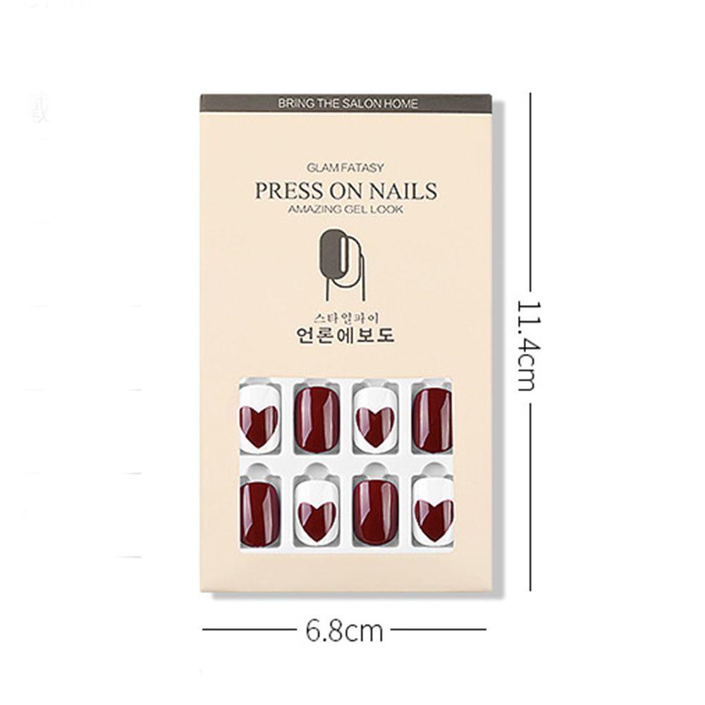 EUCA Bộ 24 Móng Tay Giả Ngắn Đính Kim Tuyến Lấp Lánh