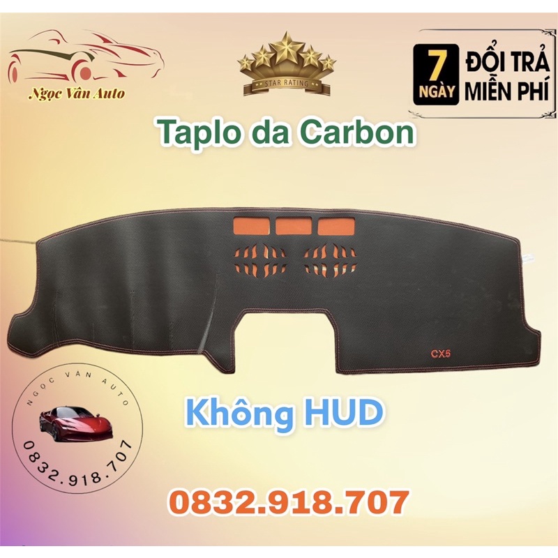 Thảm Taplo Da Cx5 2018 - 2021, Có HUD và Không HUD Da Carbon Cao Cấp