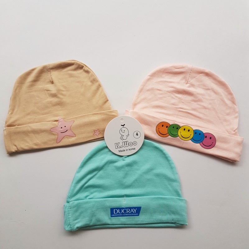 Set 3 Mũ Sơ Sinh Vải Thun Lạnh Cho Bé