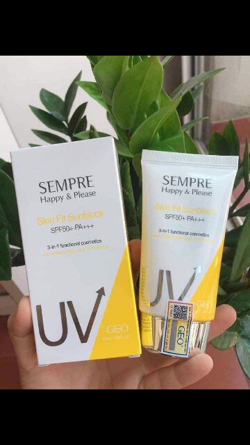 Kem Chống Nắng Sempre Happy & Please Skin Fit Sunblock SPF50+ PA+++ 50ml