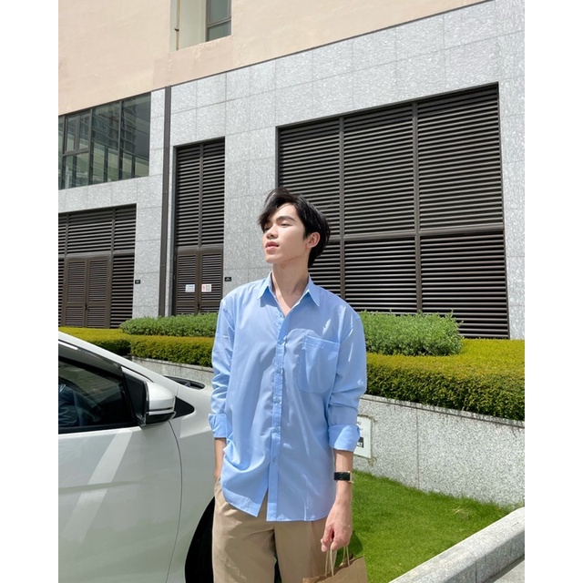 Áo Sơ Mi Basic màu xanh dương