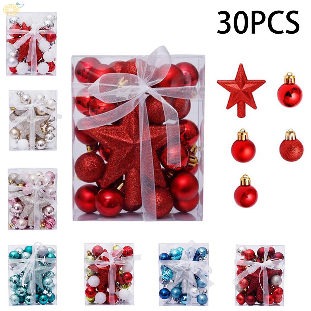 Set 30 Quả Châu 30mm Trang Trí Cây Thông Giáng Sinh
