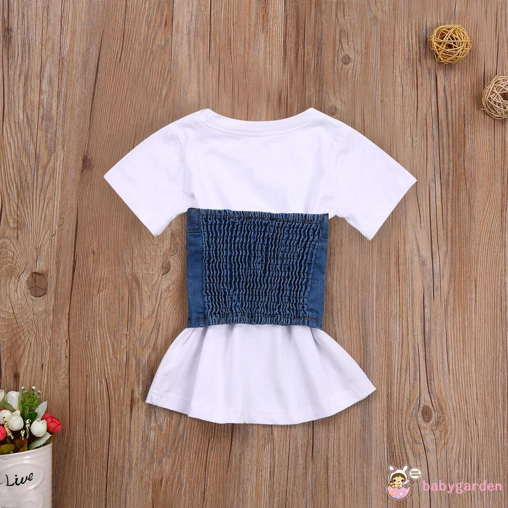 Đầm Ngắn Tay Có Túi Cho Bé Gái