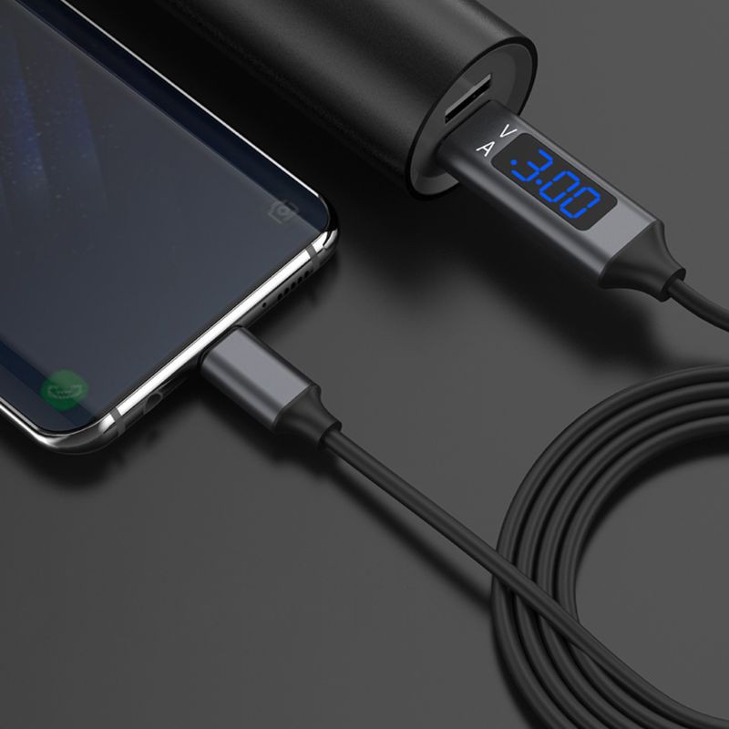 BOOM✿QC 3.0 USB Type C Fast Charging Data Sync Cable With Voltage Current LED Display