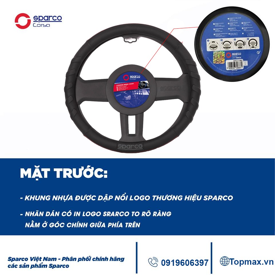 Bọc Vô Lăng SPC1117BKS - CHÍNH HÃNG SPARCO