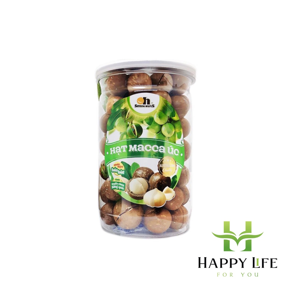 Hạt macca úc nứt vỏ nướng hộp 500g - Happy Life for You