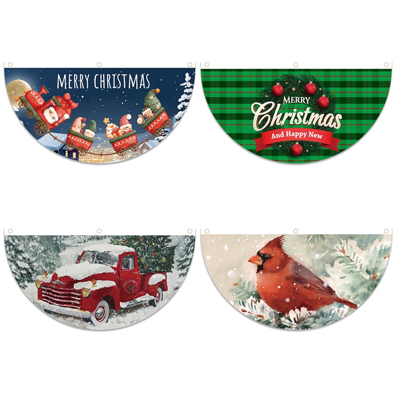 Cờ Trang Trí Giáng Sinh Năm Mới 2023 Hình Quạt