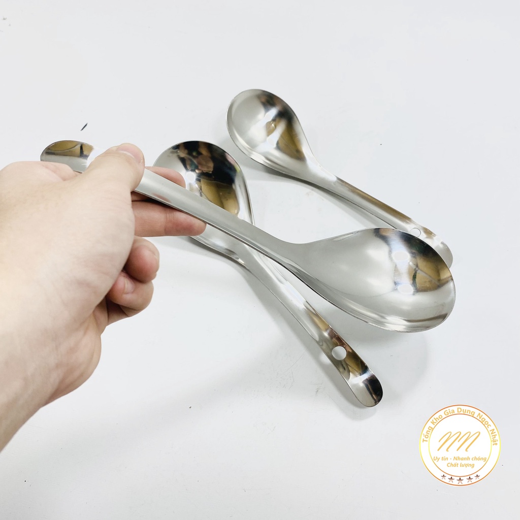 Muôi Múc Canh Inox Cao Cấp - Muôi Gù Liền Inox Sáng Bóng