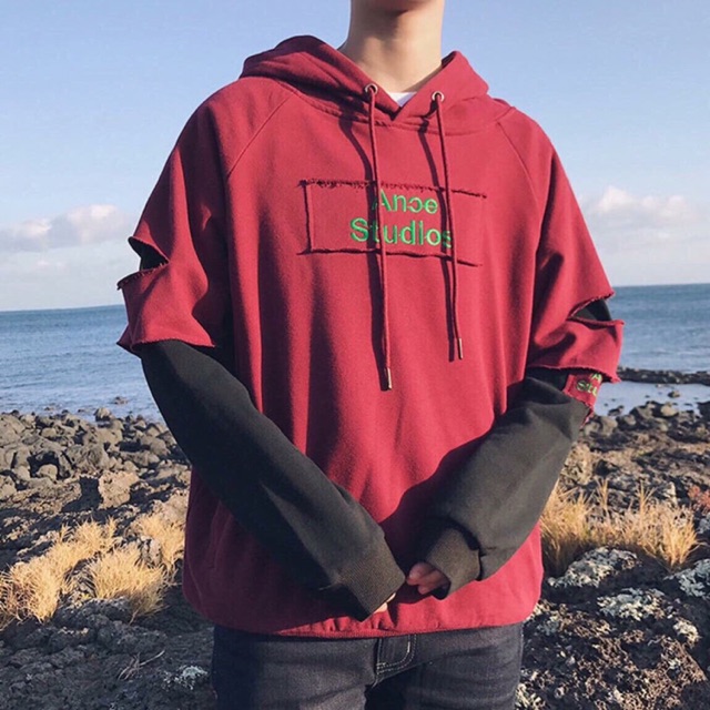 Áo hoodie tay rách nam nữ