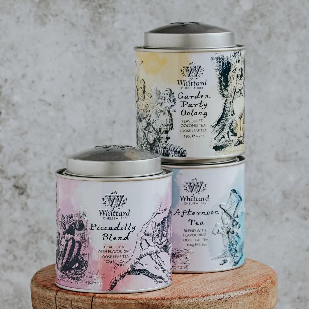 Bộ sưu tập tiệc trà Alice In Wonderland Whittard Tea Caddy hũ 100g - 120g