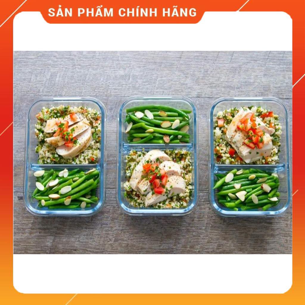 Bộ 2 hộp thủy tinh GLASSLOCK chữ nhật 400ml + chia ngăn 670ml GL1531 | BigBuy360 - bigbuy360.vn