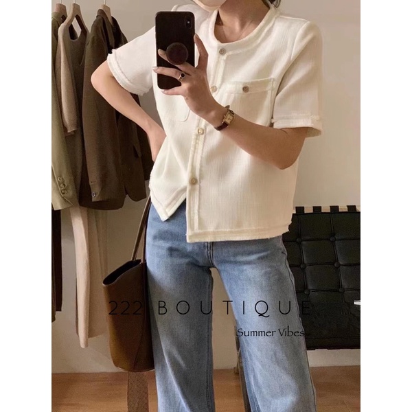 Áo first sight tweed cổ tròn | BigBuy360 - bigbuy360.vn