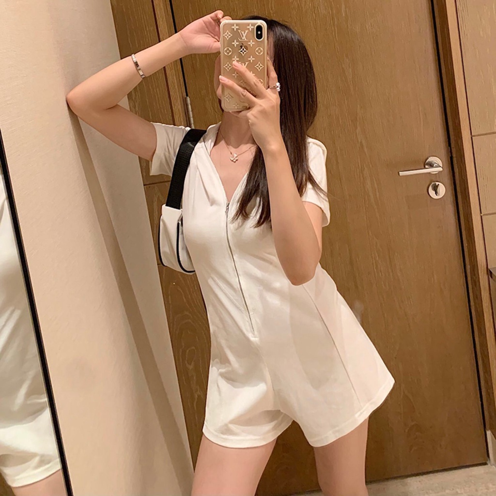 Jumpsuit Ngắn Có Nón Trùm Đầu Thời Trang Quyến Rũ Cho Nữ