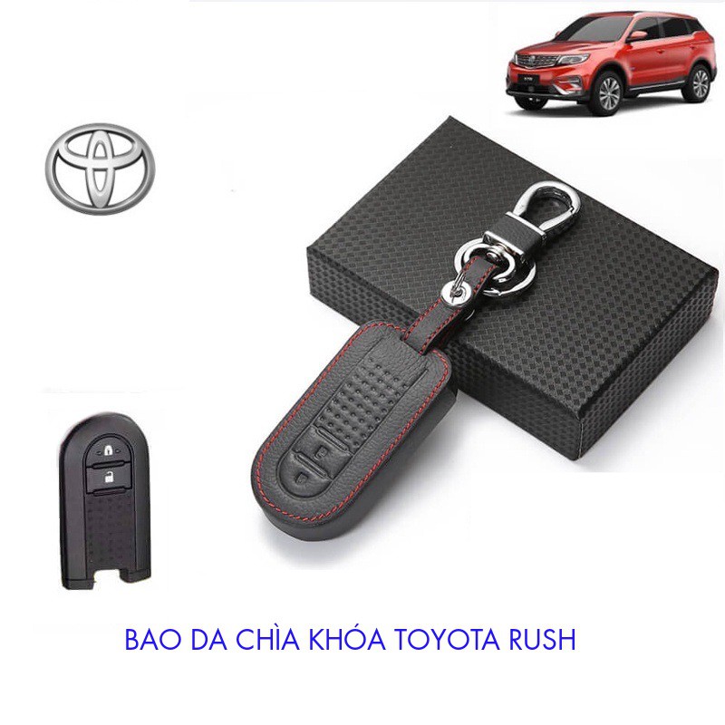 Bao Da Chìa Khóa Toyota Rush (Da Thật) Logo 3D