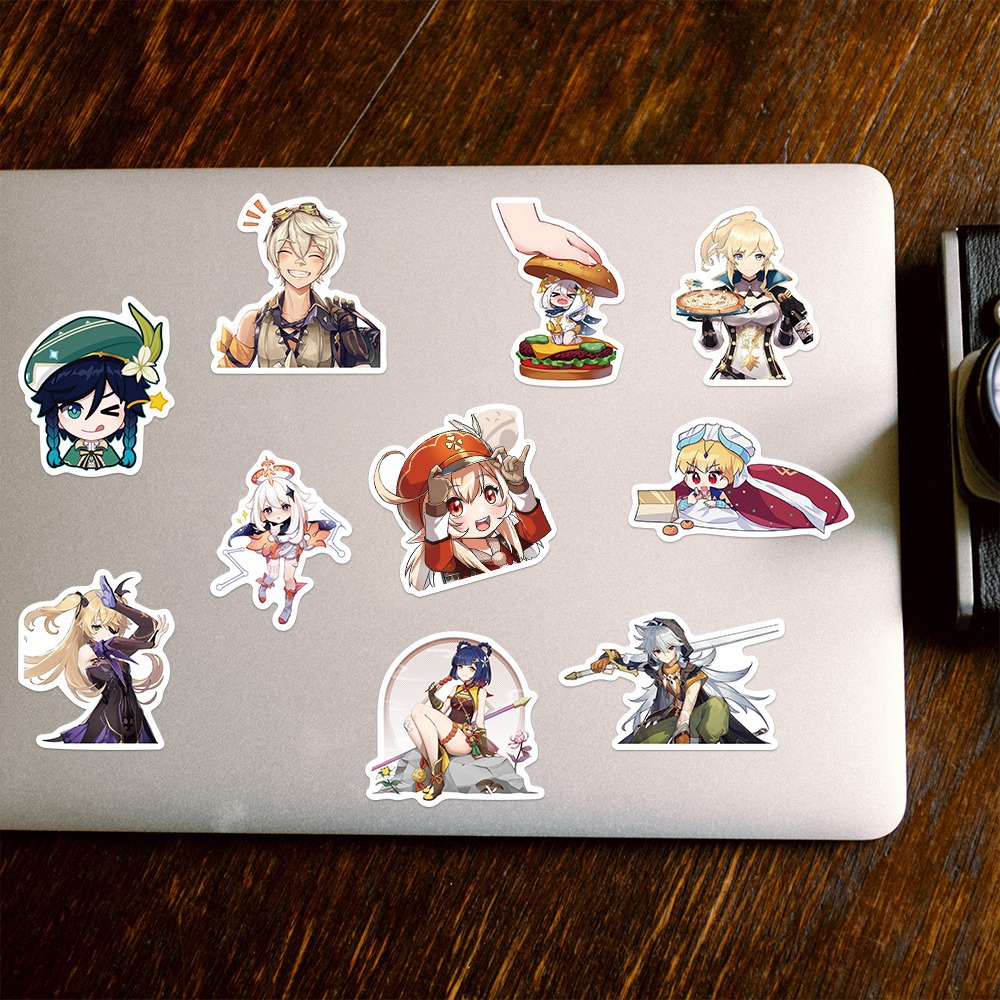 Y&P| Hình Dán Chống Nước Genshin Impact Trò Chơi Điện Tử Mũ Bảo Hiểm Máy Tính Xách Tay Hành Lý Dán Thiết Lập, 100 tờ