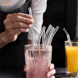 Bộ 4 Ống Hút Thủy Tinh Cong Thẳng Tái Sử Dụng Được Kèm Cọ Vệ Sinh