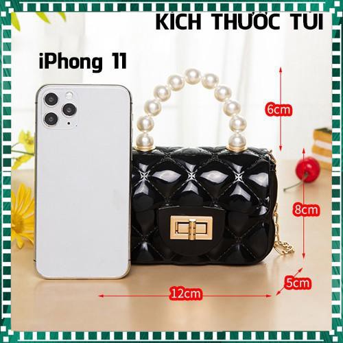 Túi Xách,Túi Đeo Chéo Mini Nhựa Quai Ngọc Siêu Xinh Cho Nữ, Túi Cho Bé Gái Diện Tết Sành Điệu (Shop Bố Tôm)