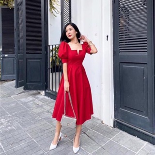 Đầm đỏ bigsize size l, size xl, 65-90kg