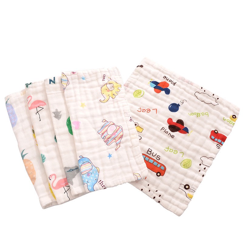 [Set 5] Khăn sữa xô 6 lớp Manny organic cho bé siêu thấm hút