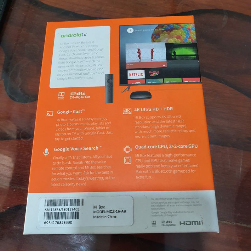 Xiaomi Mibox 4K QT MDZ-16-AB full box like new