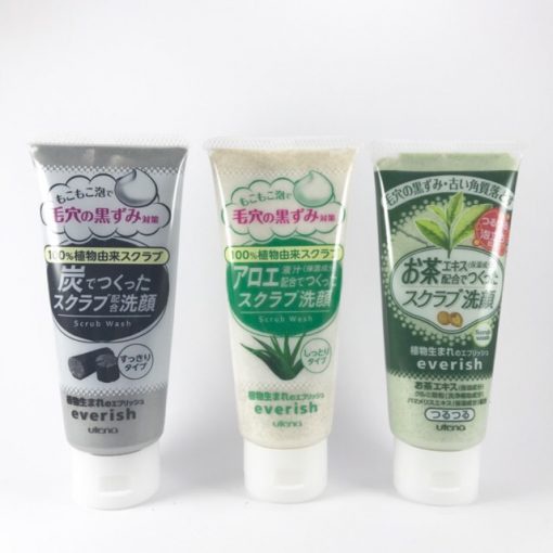Sữa rửa mặt Utena Everish tẩy tế bào chết than hoạt tính 135g - chuyên sỉ hàng nội địa Nhật