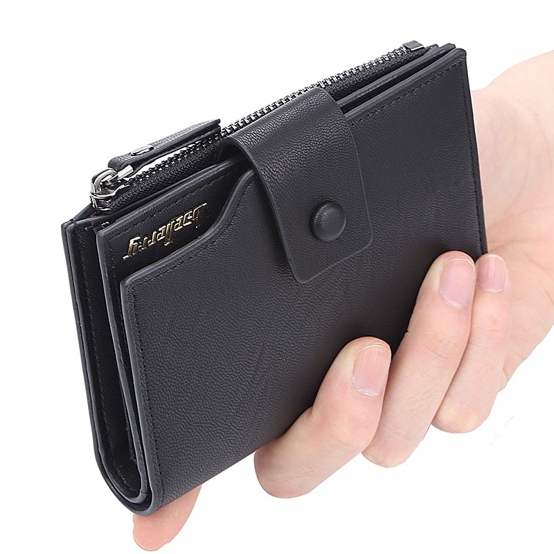 「COD」Baellerry Wallet Men's Short Fashion Multi-function Zipper Buckle Wallet