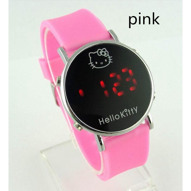 Đồng Hồ Điện Tử Dây Silicone Hình Hello Kitty