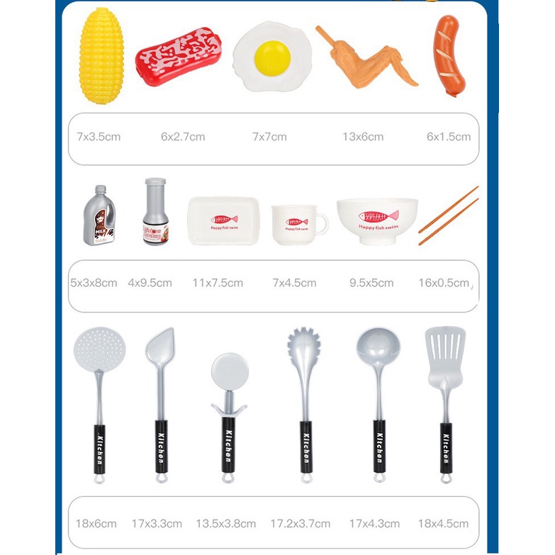 Bộ đồ chơi nấu ăn 36 món Kitchen Playset cho bé