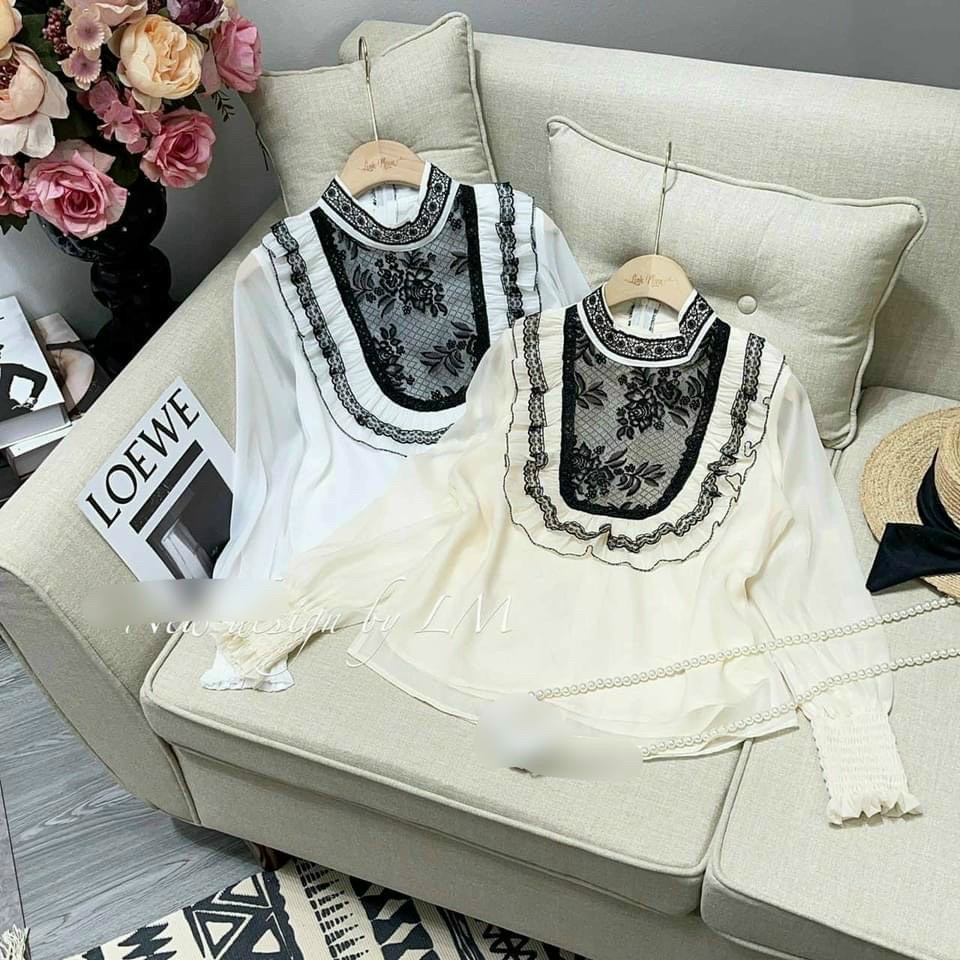 áo sơ mi tay bồng, áo sơ mi tơ 2 lớp hàng QCCC A00016 KACA
