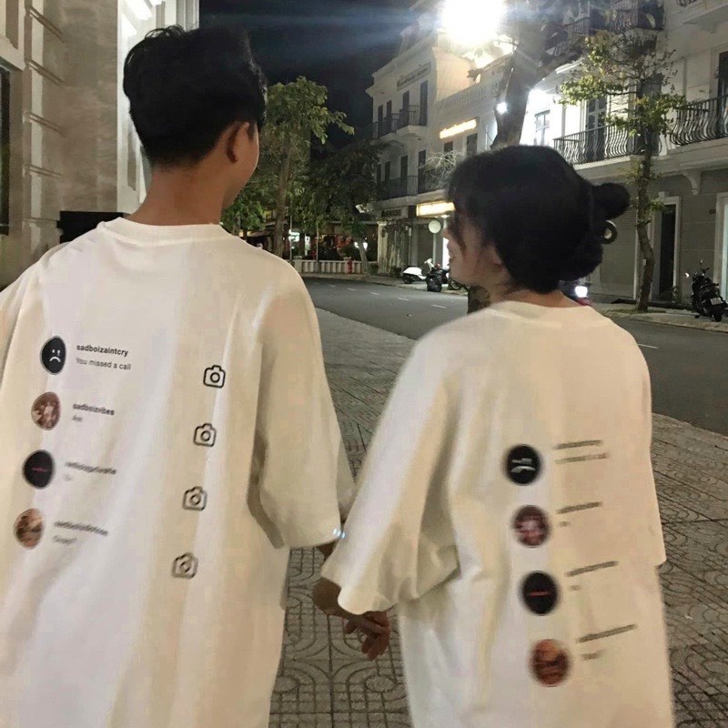 Áo thun tay lỡ Sadboiz Sadtagram logo tee BIGOMALL - Áo phông nam nữ unisex Freesize Form Rộng 65kg