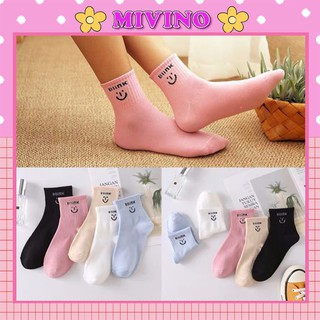 Tất nữ cao cổ Mivino vớ cute in hình Blink mặt người dễ thương TN31