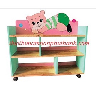 Kệ mầm non vẽ trang trí nhiều mẫu, kệ đựng đồ chơi cho bé