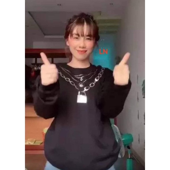 Áo vòng cổ xích khoá tráng gương bo gấu DA6