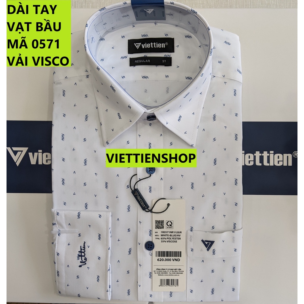 (0571 HVL) ÁO SƠ MI VIỆT TIẾN DÀI TAY HOA VĂN