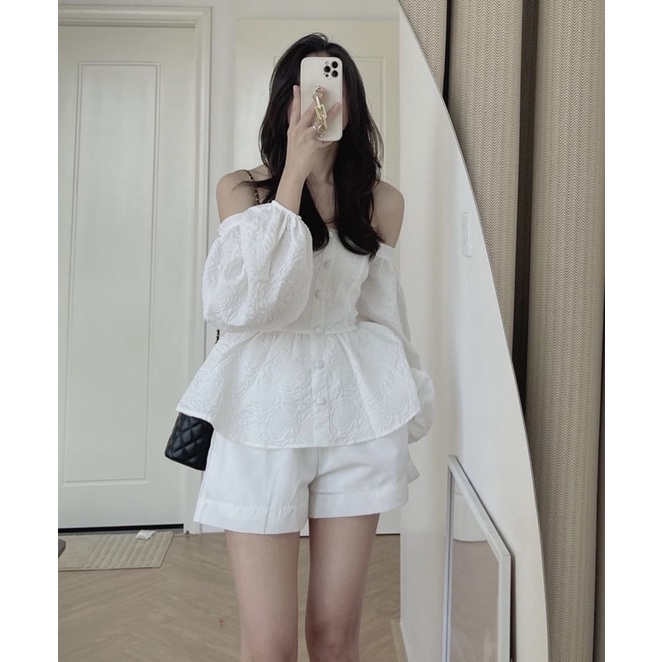 [NEW]ÁO TRỄ VAI CÚC BỌC IN HOA NỔI CHẤT XỐP XINH SANG