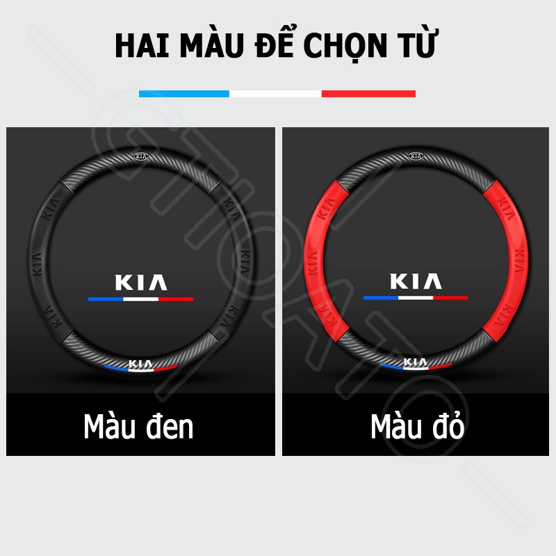 GTIOATO BọC Vô LăNg Da Bọc Vô Lăng BọC Vô LăNg Cacbon Bọc Vô Lăng Ô Tô BọC Vô LăNg Oto Vô LăNg Xe Ô Tô Trang Trí NộI ThấT Ô Tô Phụ KiệN Xe HơI Cho KIA Morning Seltos Carnival Sonet K3 Soluto Sorento Sedona Cerato Rondo K5 Optima