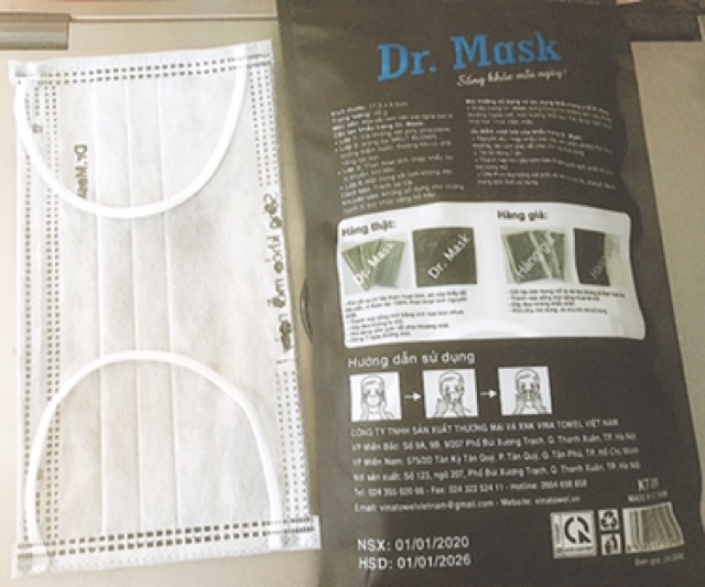 Khẩu trang [Chính Hãng] Dr.Mask than hoạt tính 4 lớp ngăn virut túi 10 chiếc